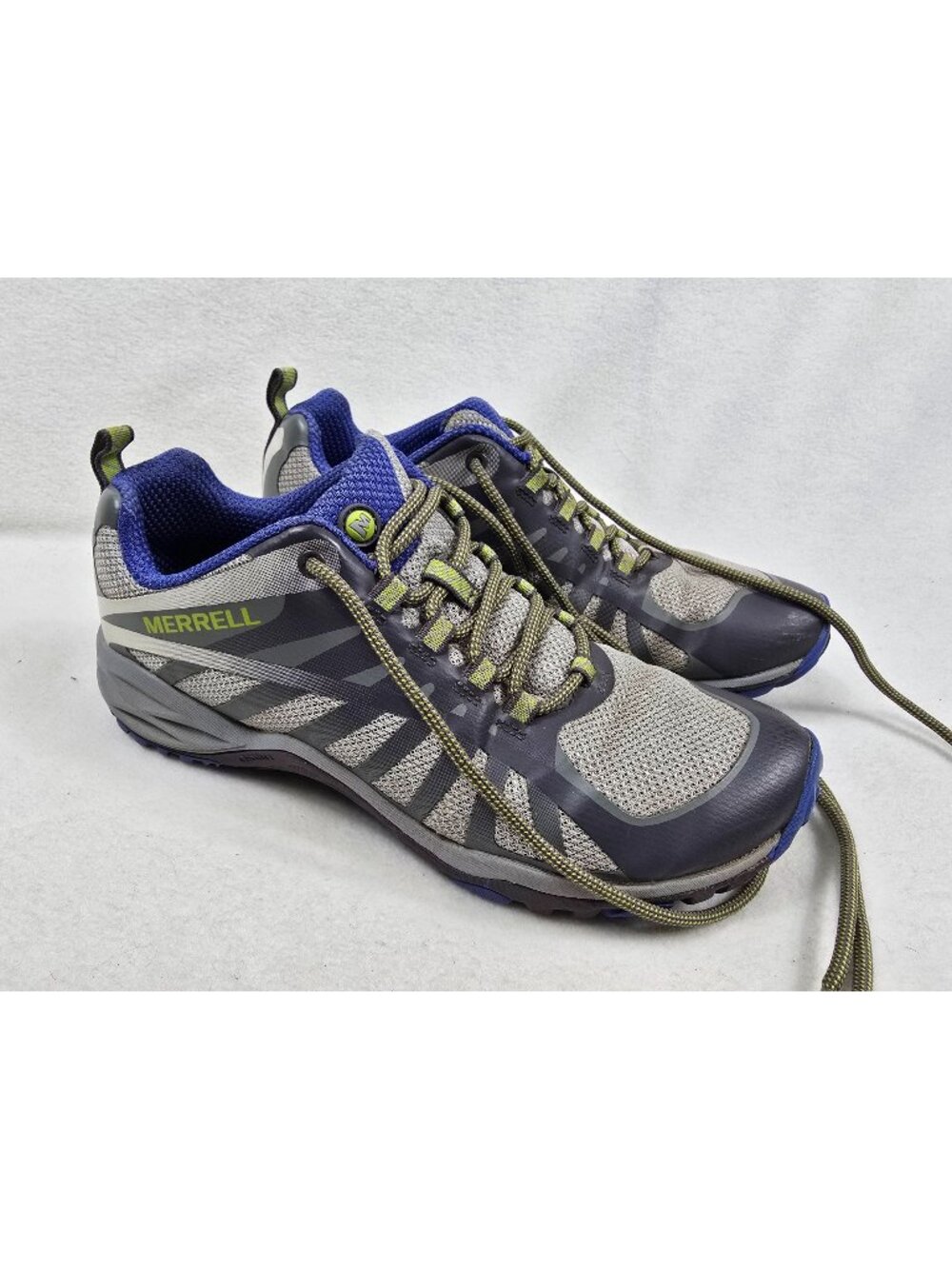 Merrell Womens Siren Edge Q2 Trail Hiking Running Shoes Size 7.5 Frost Blue